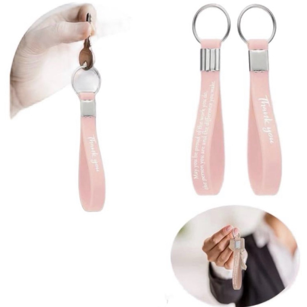 4 Pcs Thank You Keychain, Inspirational Silicone Key Ring - Picture 2 of 3